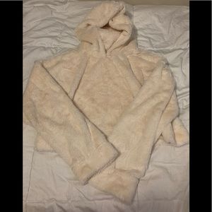 Fluffy, White Cropped Sweater